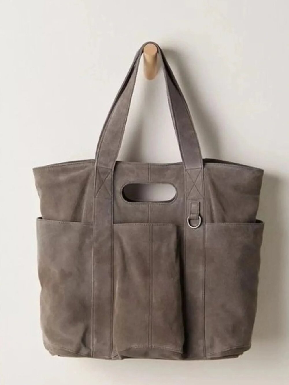 Free People Caravan Tote Shoulder Bag Suede Boho Chic Travel Classic Timeless